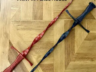 collapsing twisting sword print in place