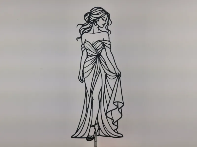 Elegant Woman Silhouette 2D Wall Art