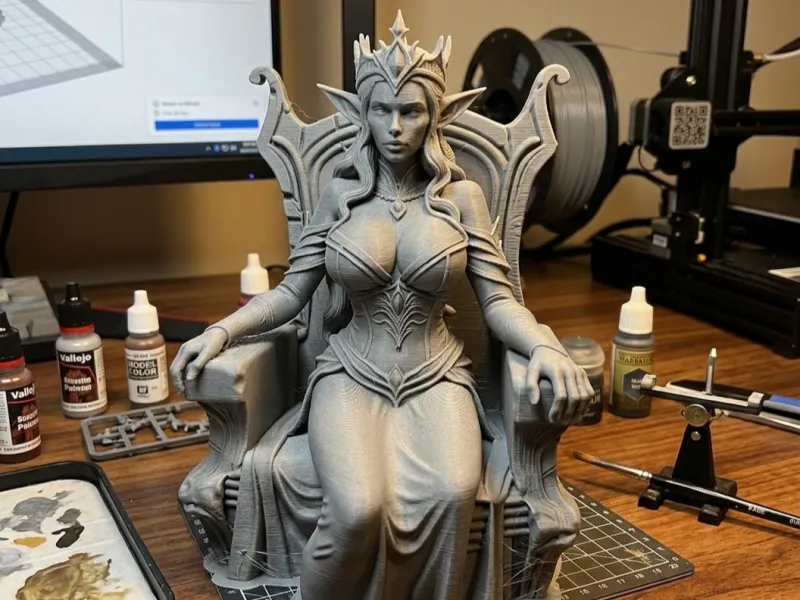 elf queen on the throne