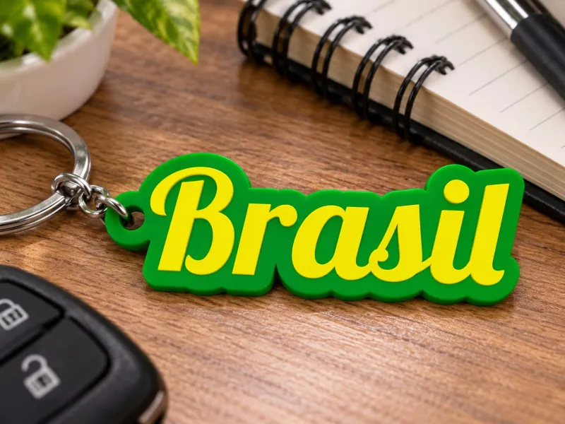Porta-Chaves Personalizado Nome Brasil Chaveiro