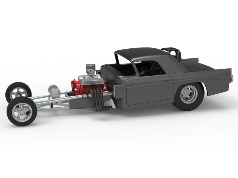 Front engine old school dragster with shell V12 Scale 1:25