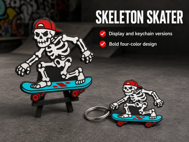 Skeleton Skater – Display Art & Keychain