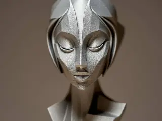 Futuristic Woman Sculpture