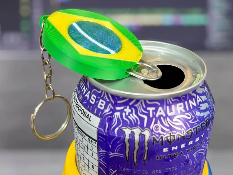 Chaveiro Abridor de Latas Bandeira do Brasil