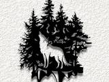 wolf night WALL ART HOME DECOR-0