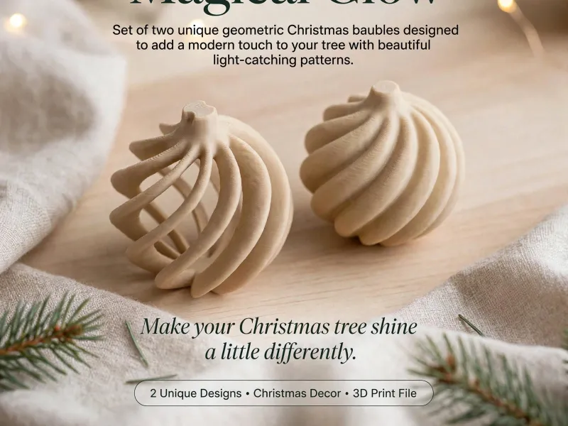 Christmas Tree Bauble Set of 2, Xmas Ball Ornaments