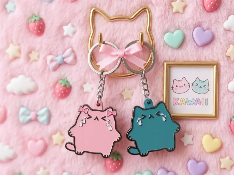 Cute Cats Crying Keyring - Gatos Cute Llorando Llavero