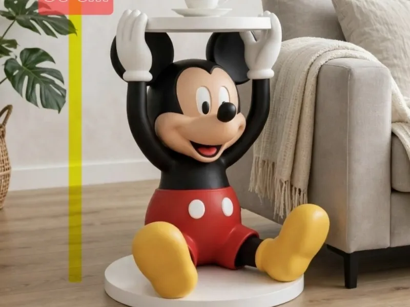 Mickey Mouse bijzettafeltje (50 cm hoog, 9 in elkaar grijpende stukken)