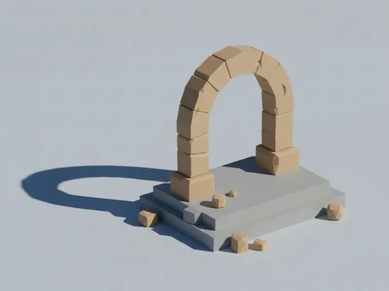 Arcadă de Piatră Low Poly