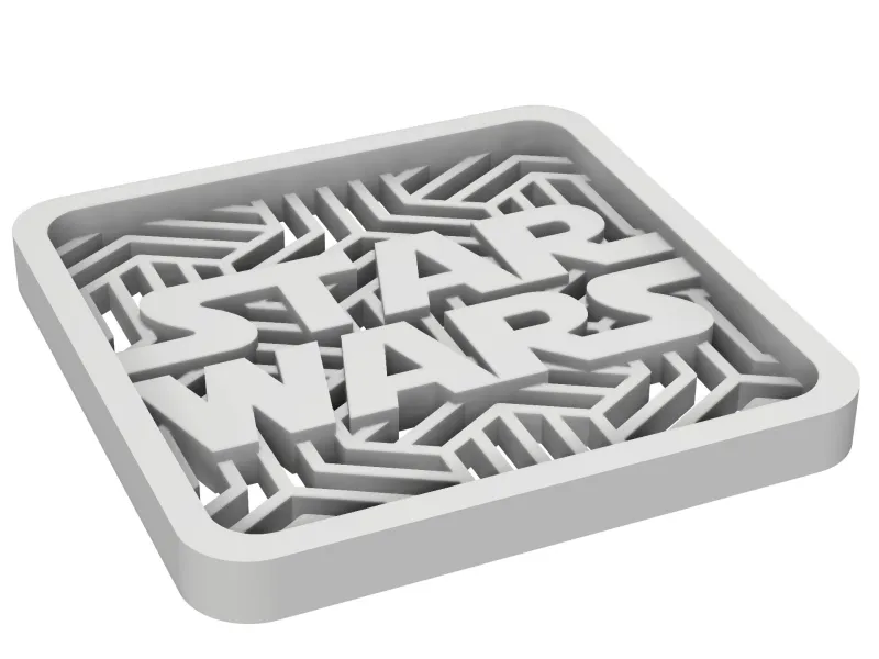Star Wars Logo Bevelled Square Coaster