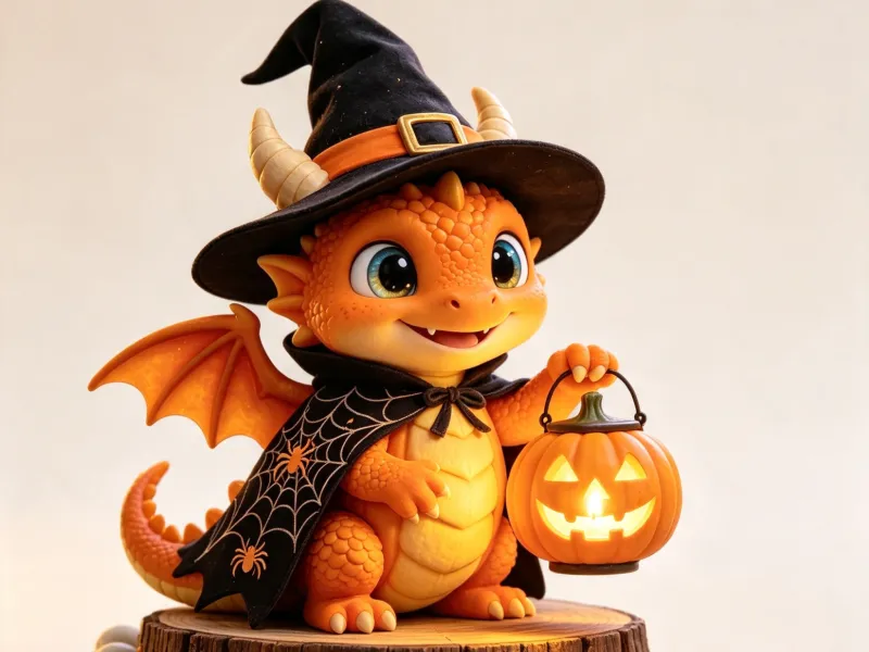 mic dragon vrăjitor drăguț de Halloween