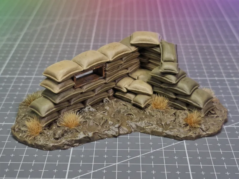 Posição de Sacos de Areia 03 - Terreno de Wargame Grimdark
