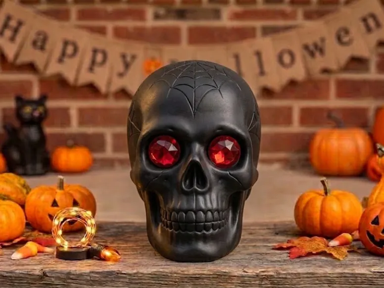 CAVEIRA OLHOS VERMELHOS - HALLOWEEN