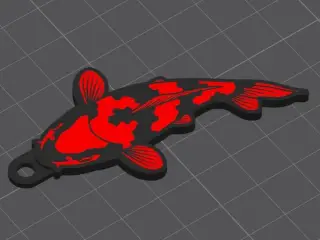 Hi Utsuri Koi Keychain / Keyring