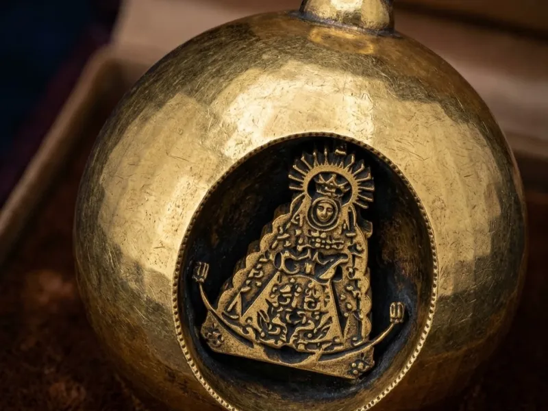 Bola navidad virgen del rocío arbol