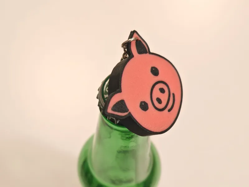 🐷귀여운 돼지 병따개 열쇠고리 – 동물 3D 프린트