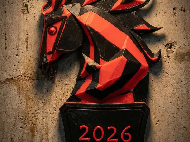 2026 Year of the Fire Horse: Support-Free Wall Art
