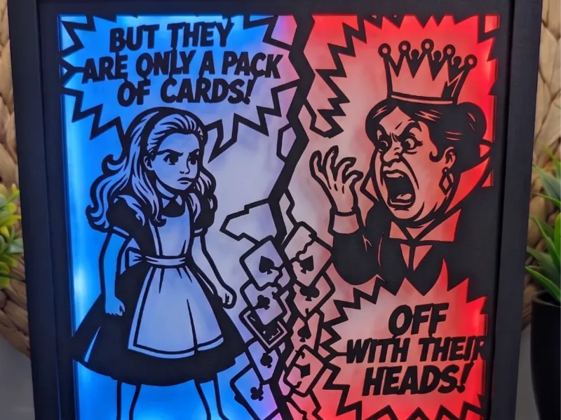 Alice vs Queen of Hearts Comic - Modular Light Box Insert