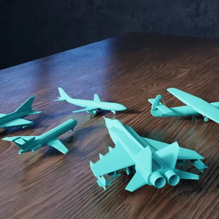 Low Poly Vliegtuigmodellen Collectie V1