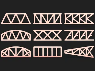 Steel Truss Girder Bundle 9 Structural STL Designs