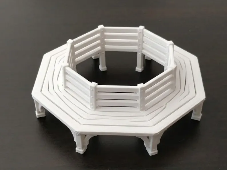Banc de jardin hexagonal – Style banc d'arbre