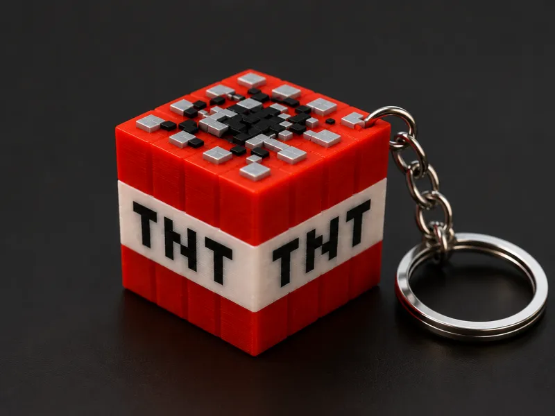 Llavero TNT de Minecraft - Impresión Multicolor