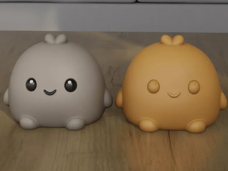 Cute Smiling Blob 3D Print Model