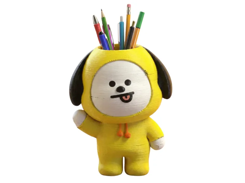 Chimmy BT21 Pen Holder - BTS Inspired Desktop Organizer: 3D
