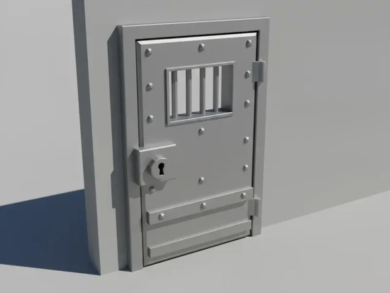 Low-Poly-Gefängniszellentür