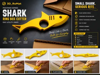 Shark Ring Box Cutter | EDC Utility Knife | 3D Printable