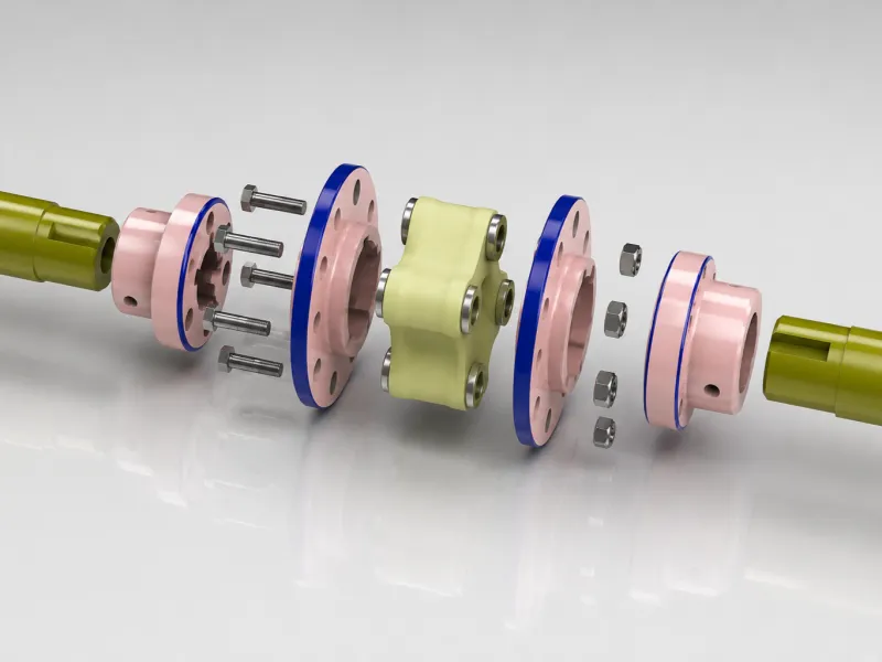 Flexible Pin Bush Coupling STL Bushed Shaft Coupling Assembl