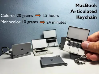 MacBook Articulated Keychain (Print in Place)