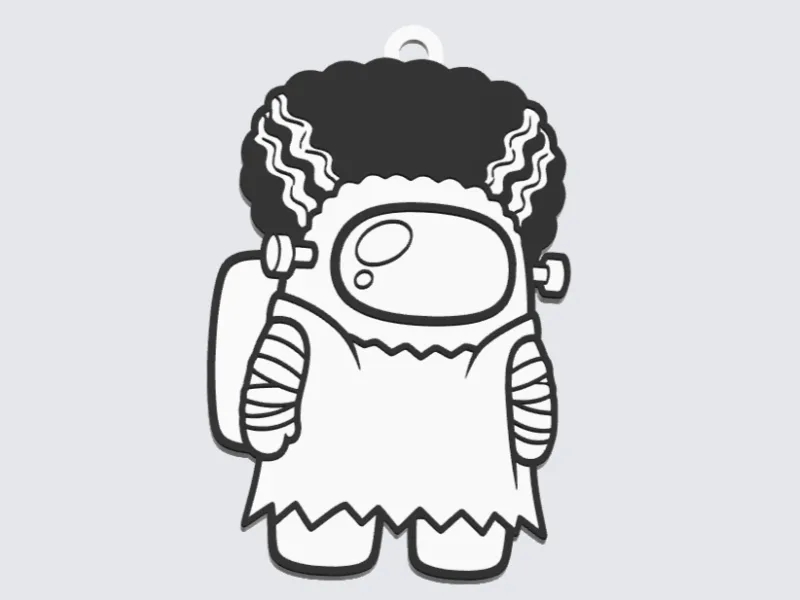Bride Frankenstien Among Us keychain