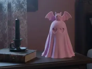 Halloween Ghost and bat
