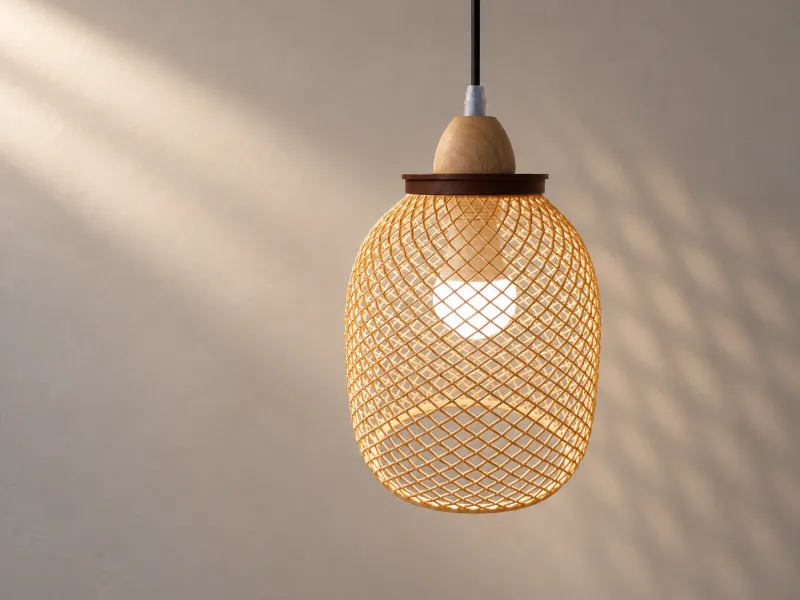 Farol de bambú tejido de estilo neochino