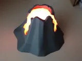 Erupting volcano with glowing lava-0