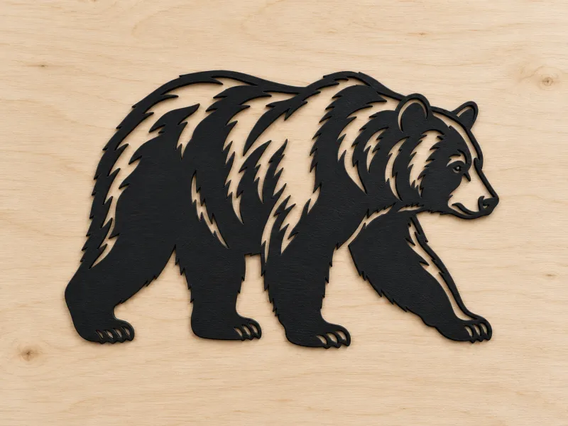 Arte de parede de urso preto para decoração de casa