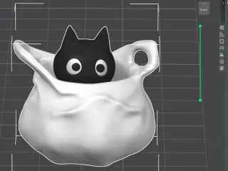 Cat in a bag - keychain - Easy print