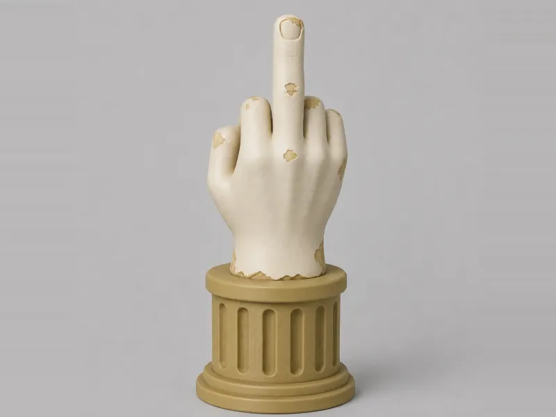 Marble Middle Finger - Classical Statue Desk Sculpture