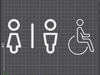 Toilet Restroom Door Sign