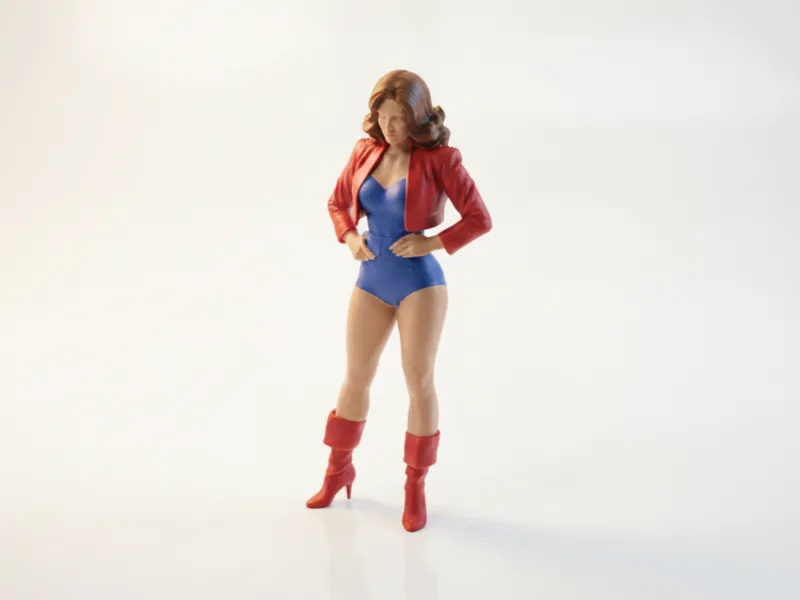 Lady In Jacket Female Figurine 3D Printable