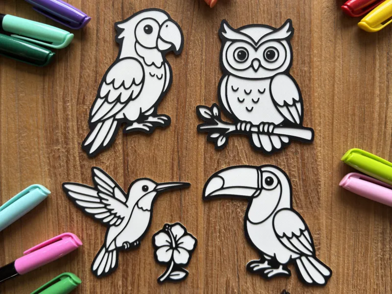 Platos para colorear para niños - Aves