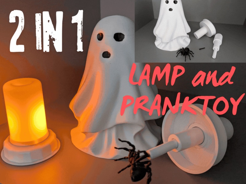 👻Fantasma Spaventoso 2-in-1: Accogliente Lampada LED e Scherzo Definitivo del Ragno