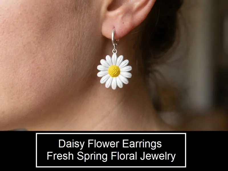 Boucles d'oreilles en marguerites - Bijoux floraux printaniers frais