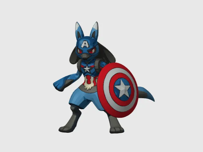 Lucario x Captain America / Pokemon x Marvel