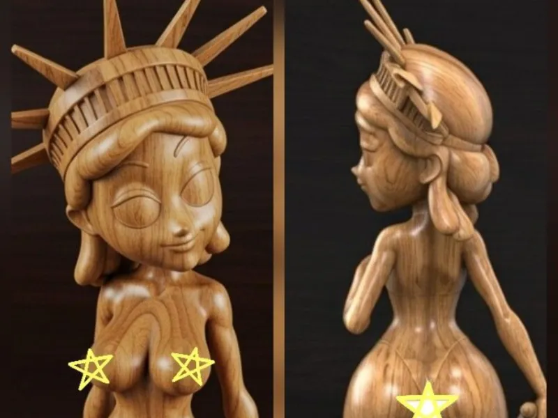 funny Statue of liberty 2 different poses