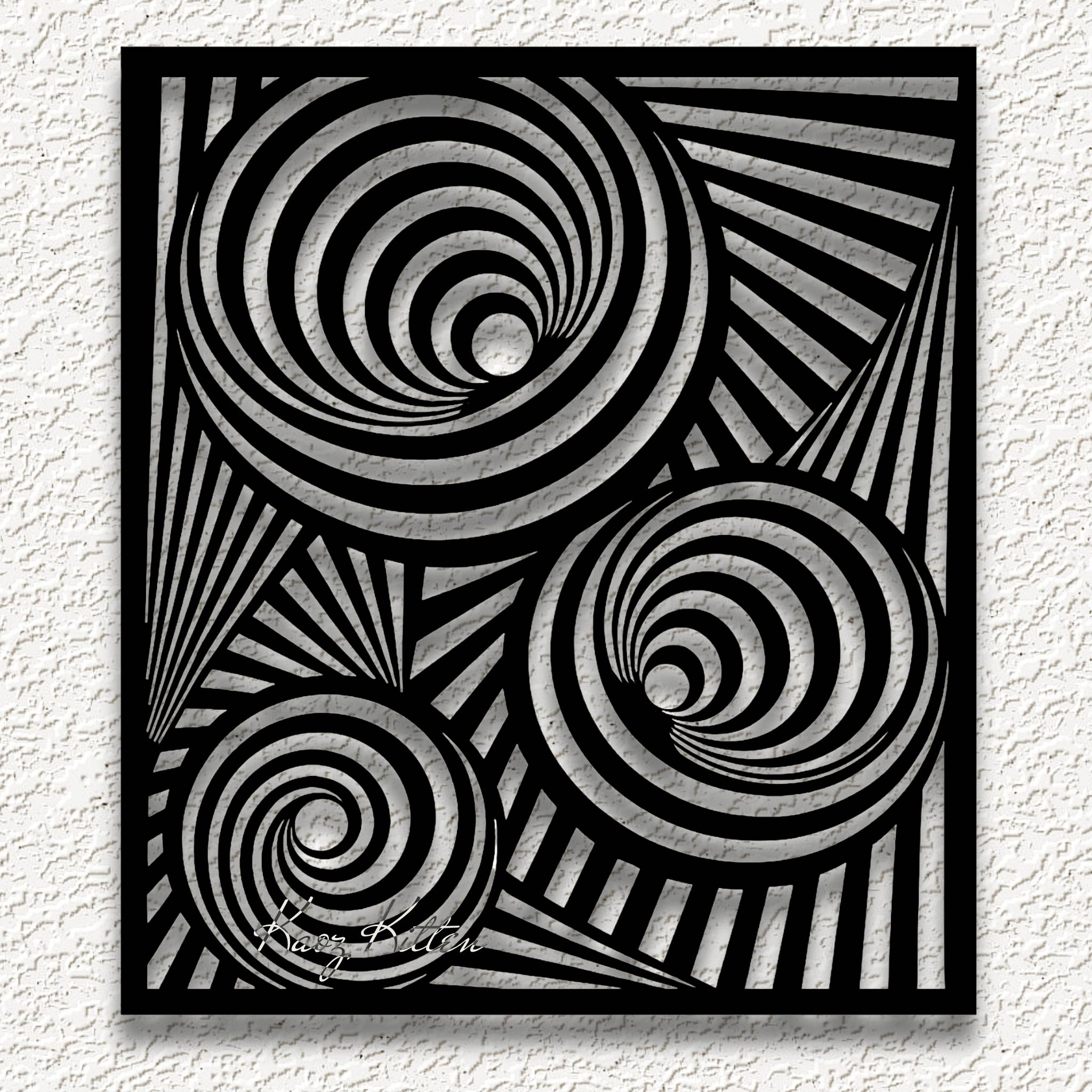 optical illusion vortex flowers v1 WALL ART HOME DECOR