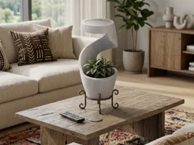 Maceta para planta auto regable con forma espiralada 3D