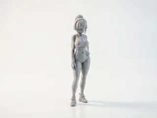 Female Figurine Anime Style Character 3D Printable