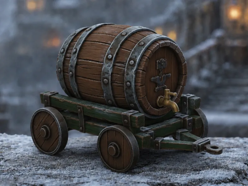 Dwarven Keg Cart Prop for DnD